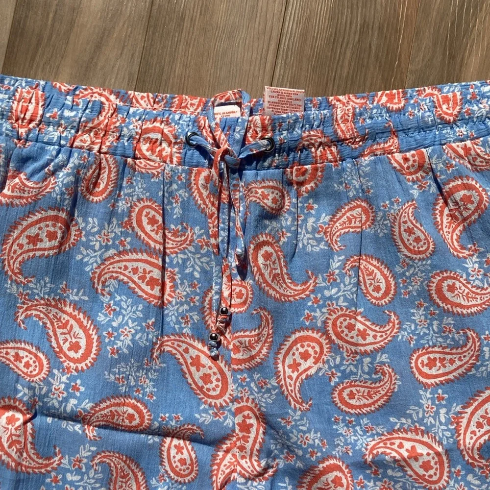 Hearts of Palm short paisley floral print pull on short cotton casual boho 3X